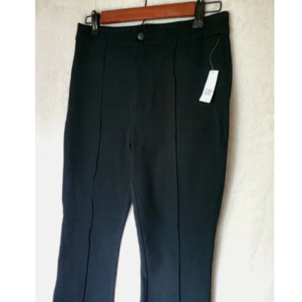 GAP High Rise Flare Pintuck Pleated Pants Black Stretch 6 PETITE NWT RT$80 - Picture 13 of 13